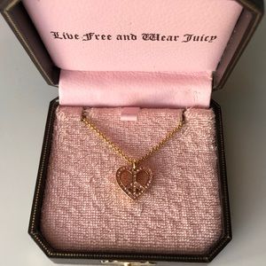 Juicy Couture Gold Heart Peace Sign Necklace